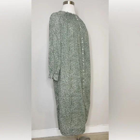Mirth Caftans Green Pattern Dress s - Picture 3 of 7